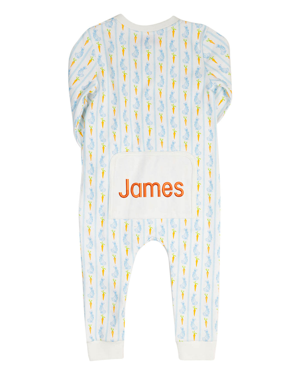 Blue Bunny Knit Zip Up Pajamas-FINAL SALE