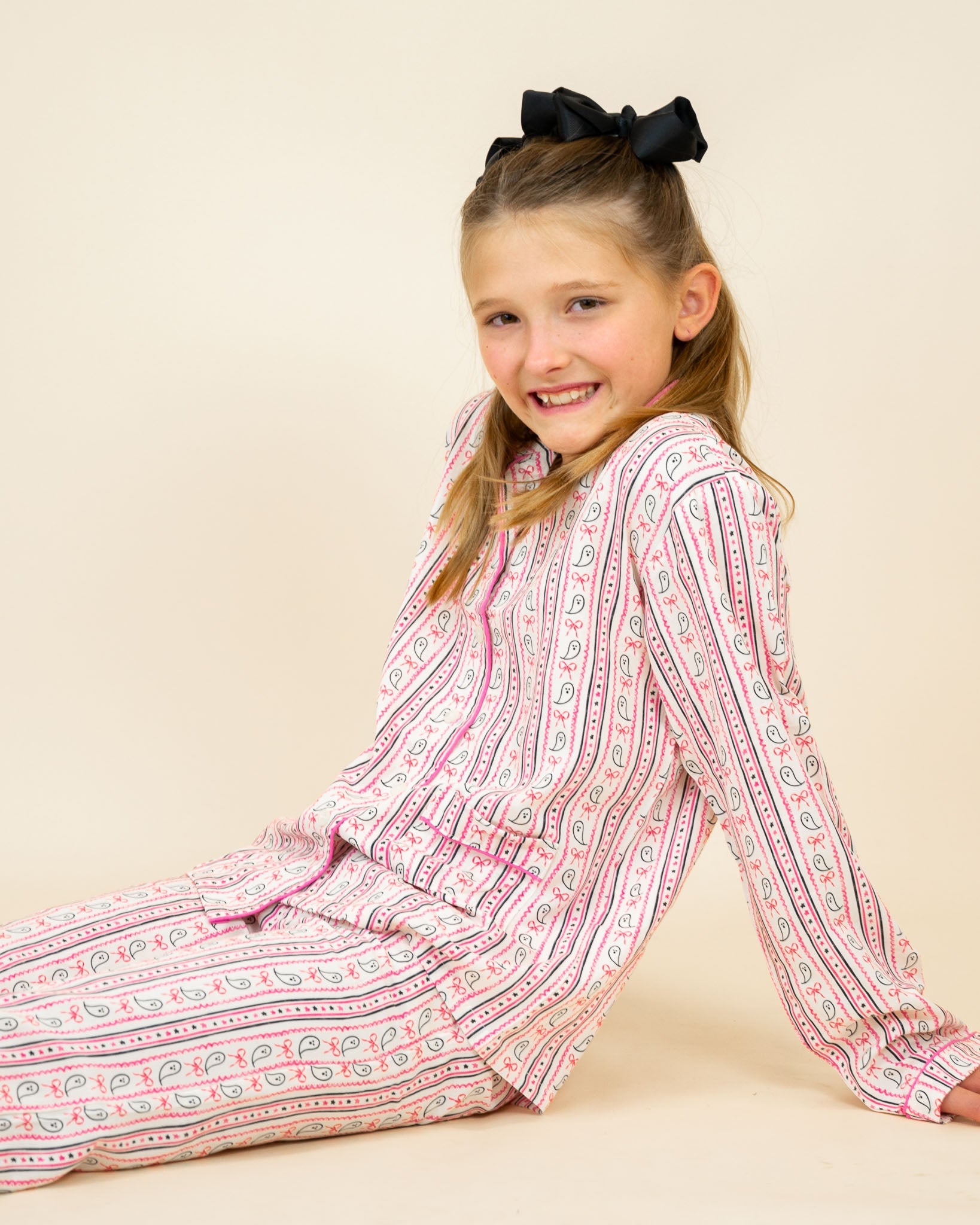 Ghost Stripe with Silver Lurex Pajama Set- FINAL SALE