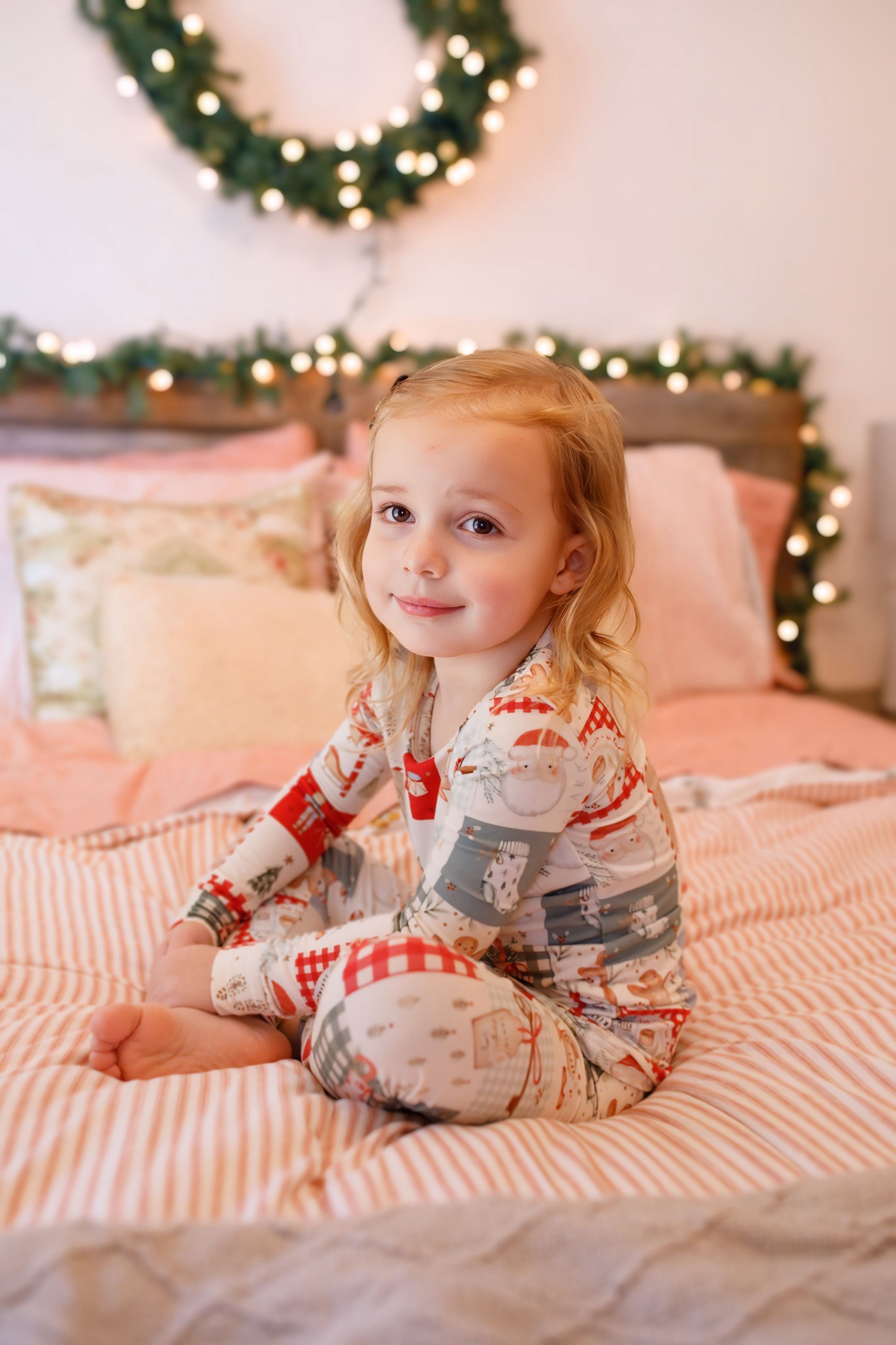 Christmas Patchwork Bamboo Christmas Pajamas - 2pc Set