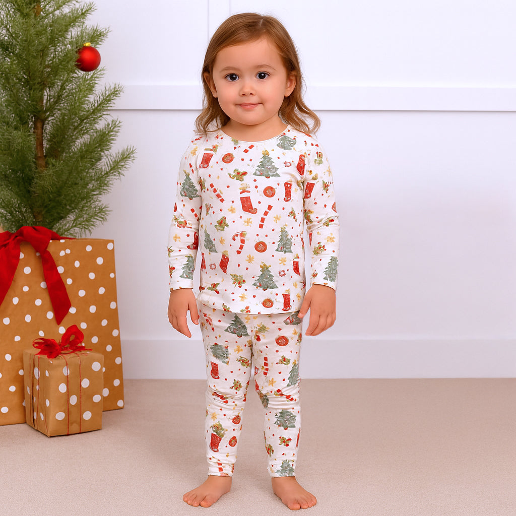 Kids’ Christmas Pajama Set – Soft Bamboo Holiday Sleepwear - Noel